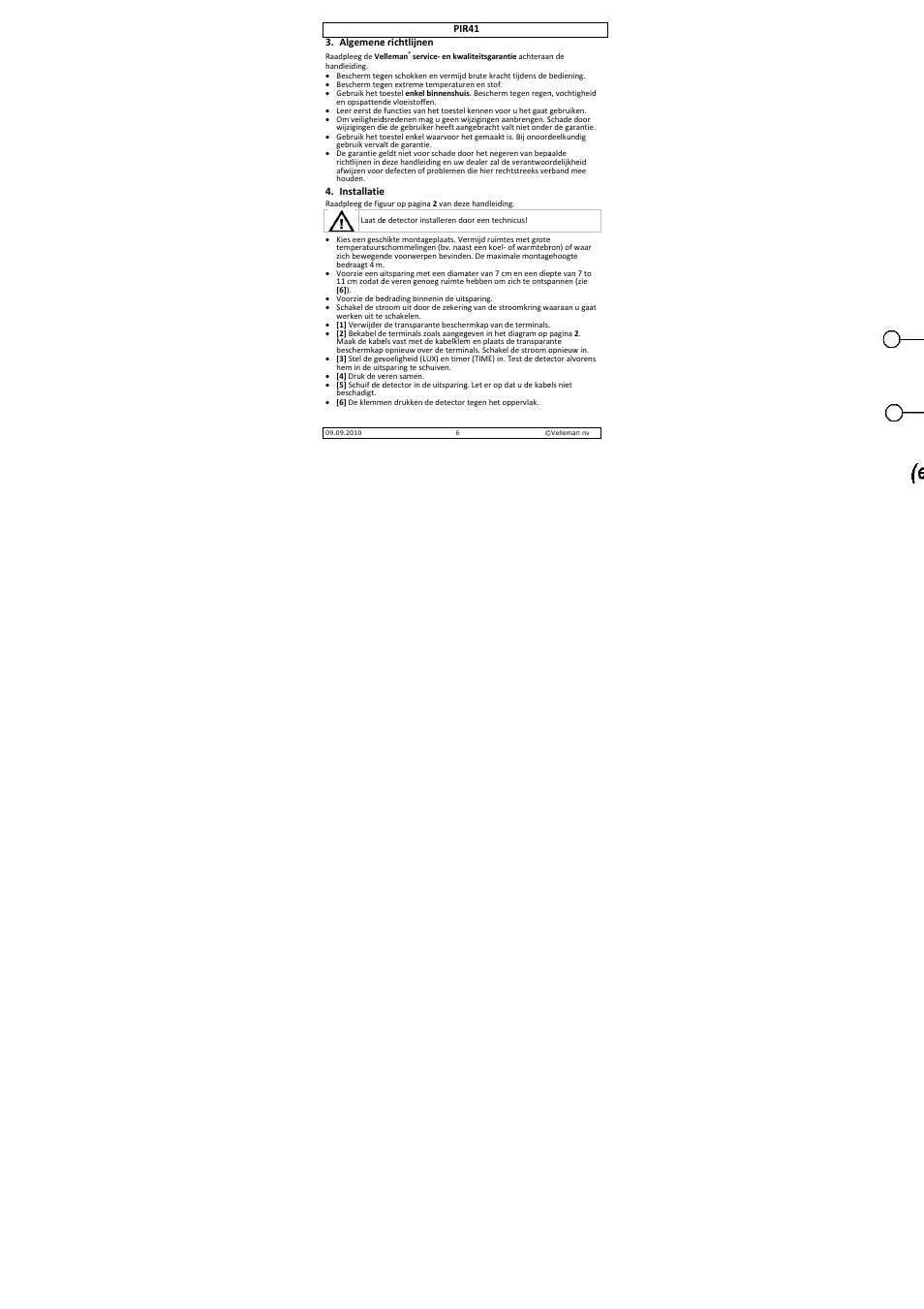 Velleman PIR41 User Manual | Page 6 / 18