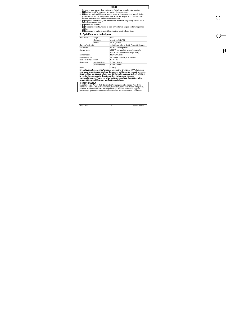 Velleman PIR41 User Manual | Page 9 / 18
