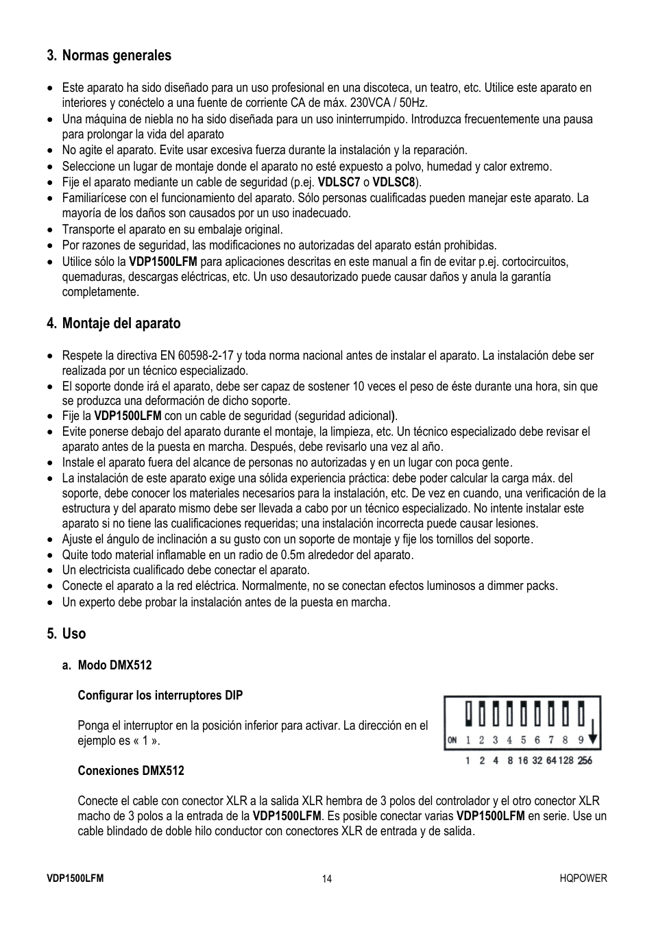 Velleman VDP1500LFM User Manual | Page 14 / 22