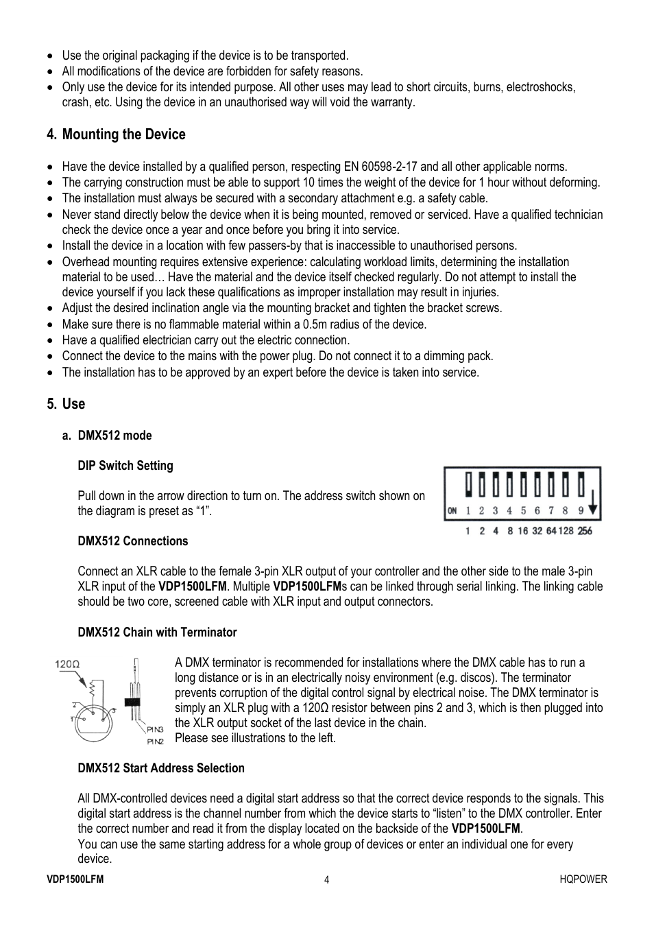 Velleman VDP1500LFM User Manual | Page 4 / 22