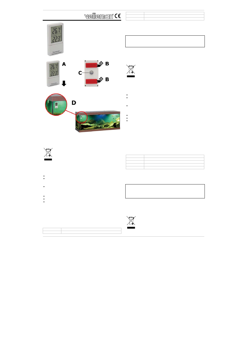 Velleman WT902 User Manual | 2 pages