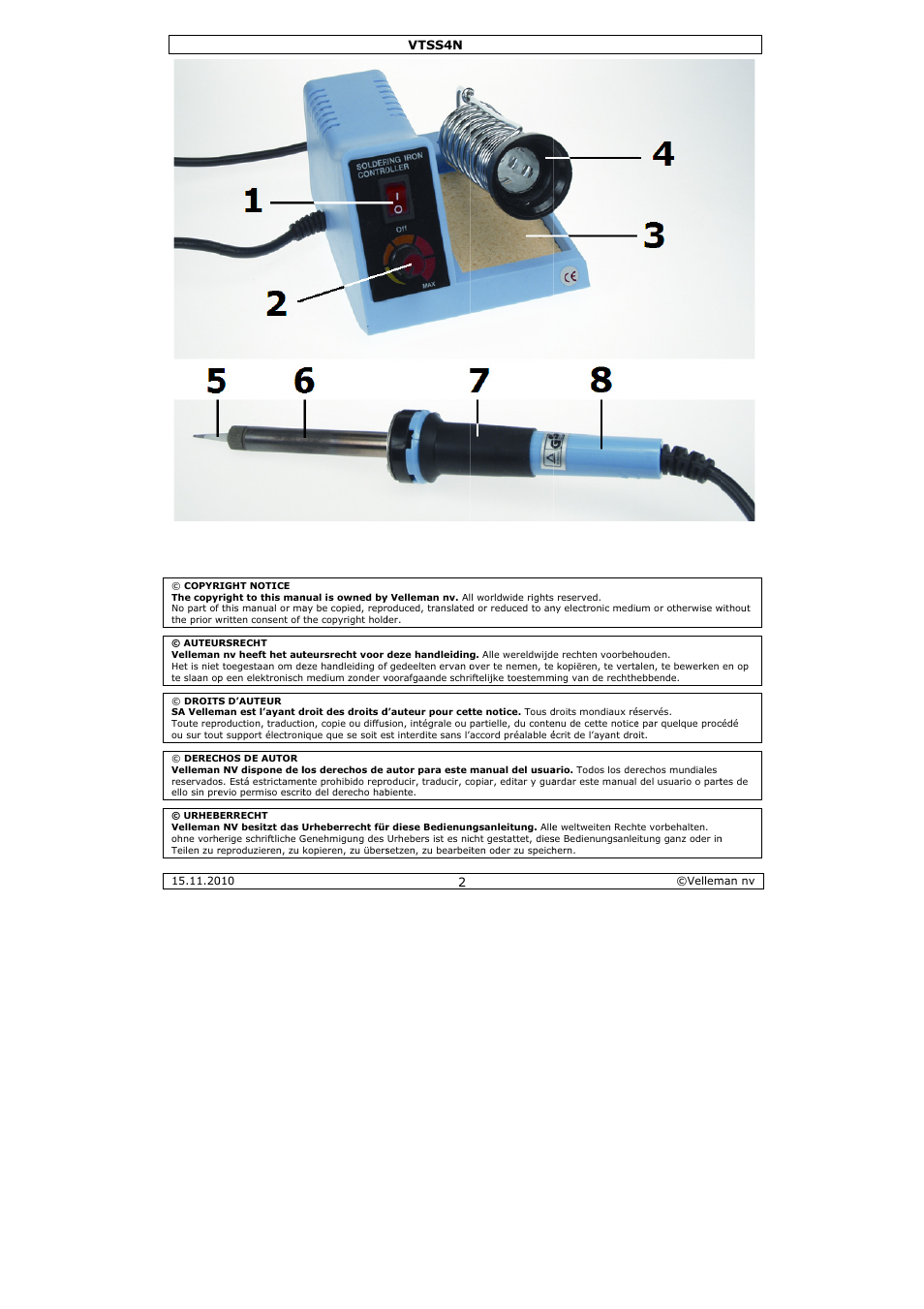 Velleman VTSS4N User Manual | Page 2 / 24