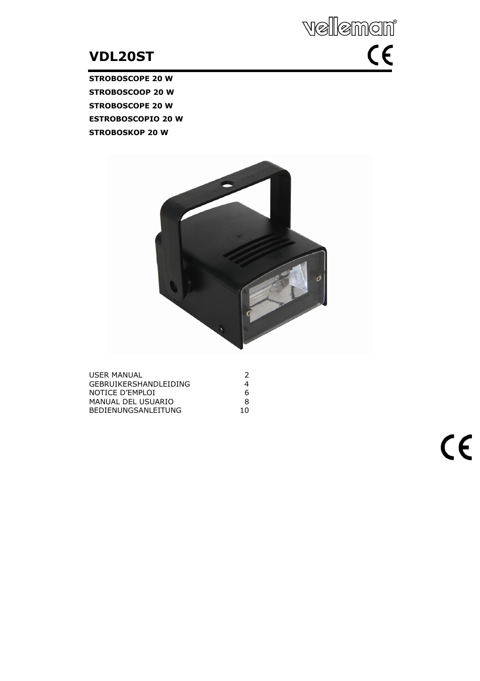 Velleman VDL20ST User Manual | 13 pages