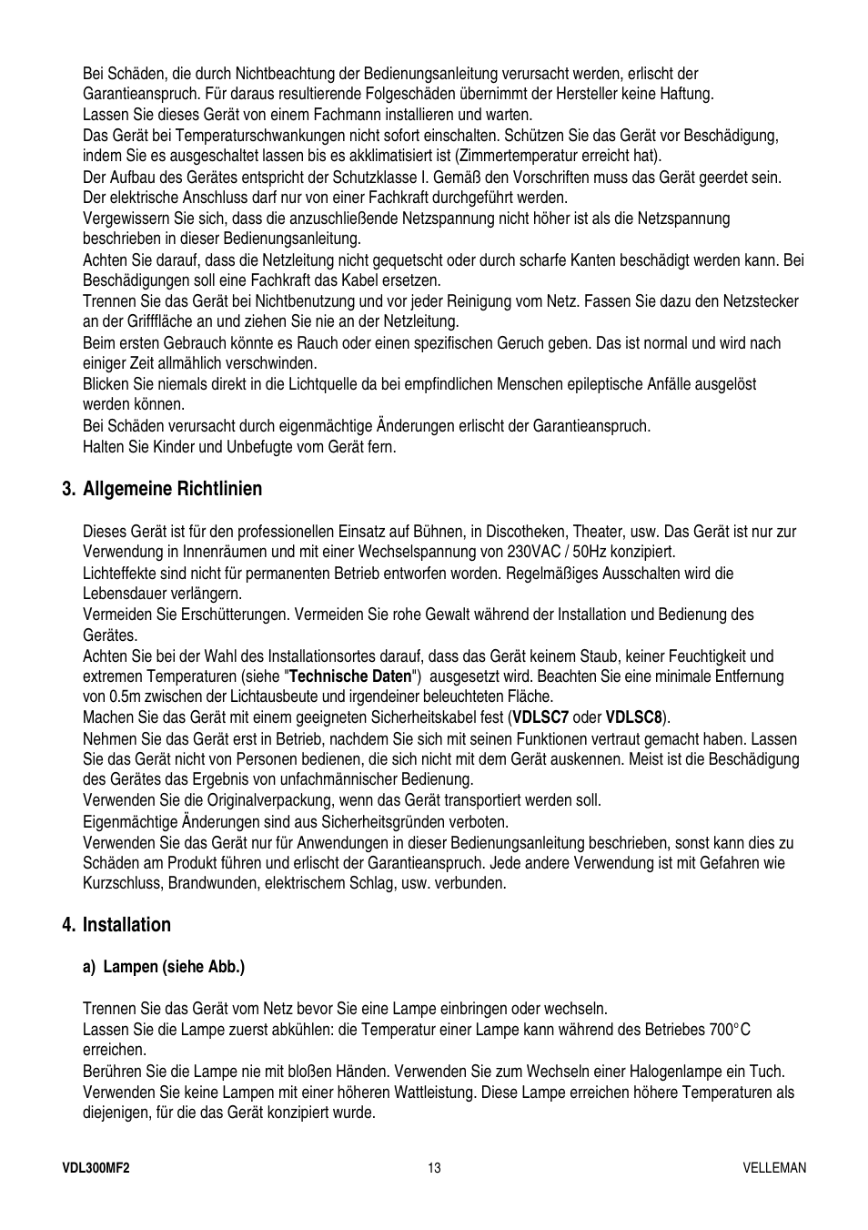 Velleman VDL300MF2 User Manual | Page 13 / 15
