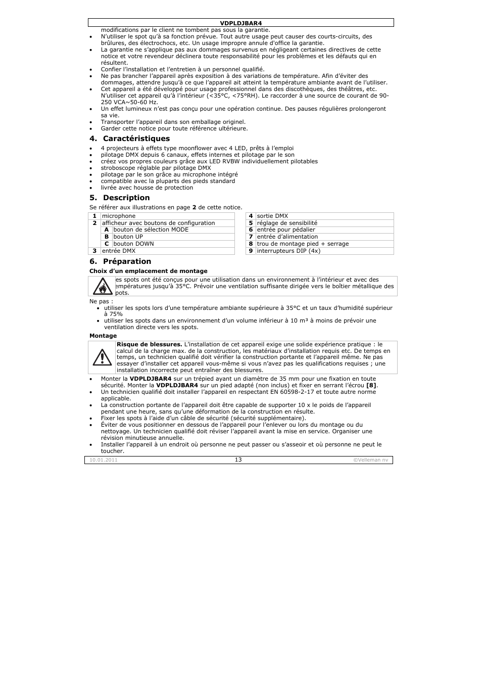 Velleman VDPLDJBAR4 User Manual | Page 13 / 27