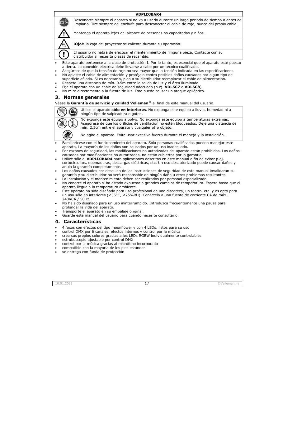Velleman VDPLDJBAR4 User Manual | Page 17 / 27