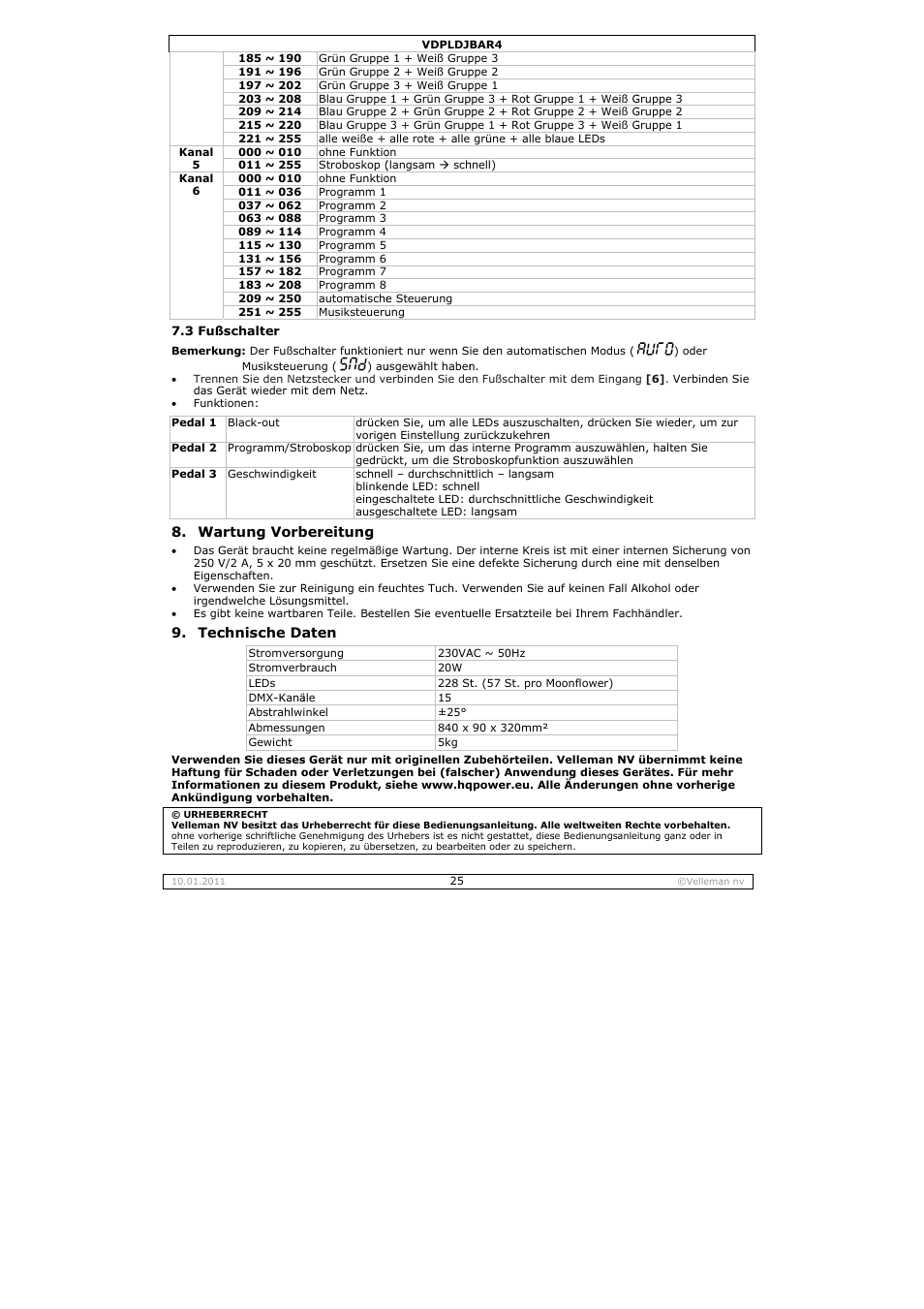 Velleman VDPLDJBAR4 User Manual | Page 25 / 27