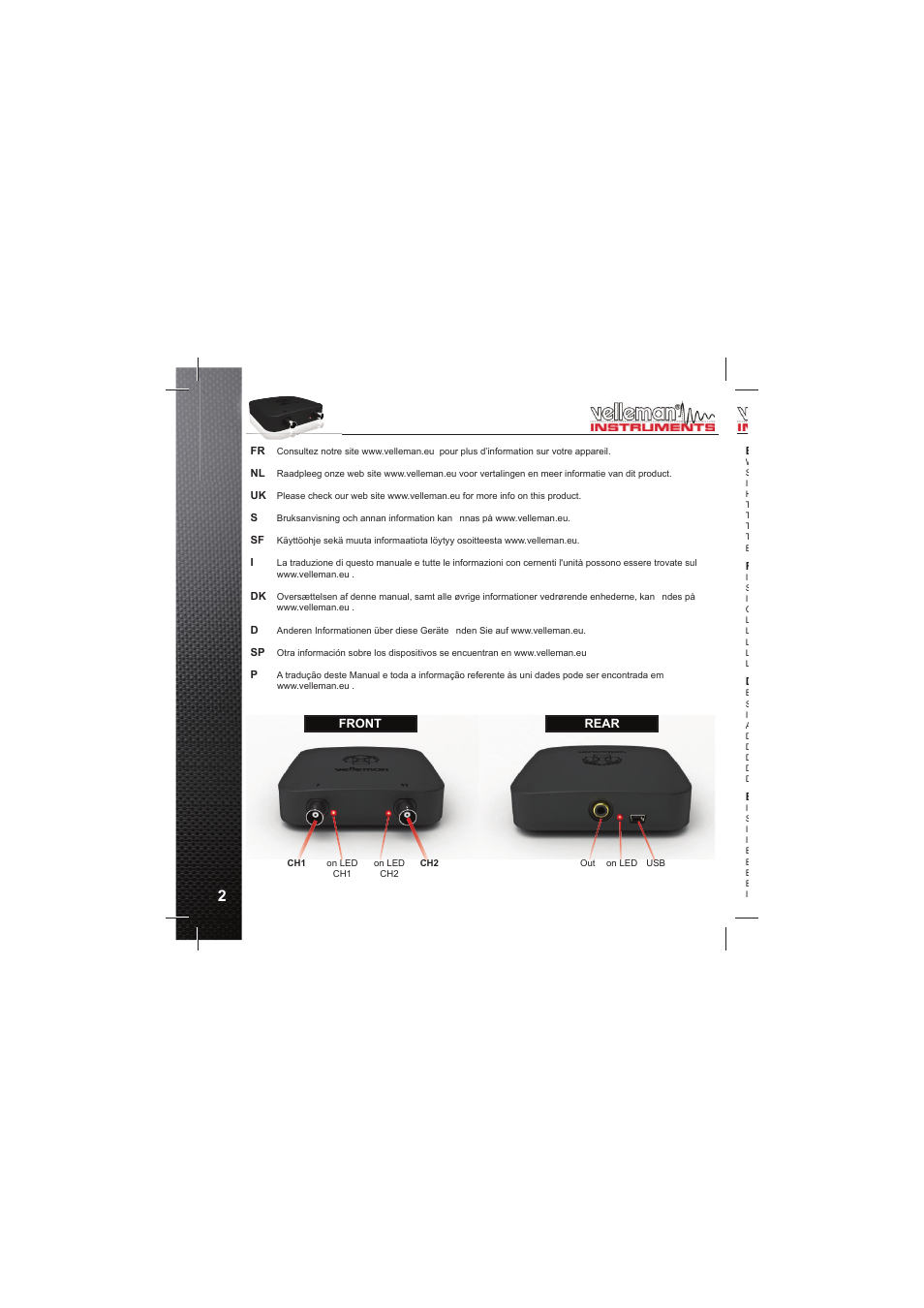 Velleman PCSU200 User Manual | Page 2 / 36