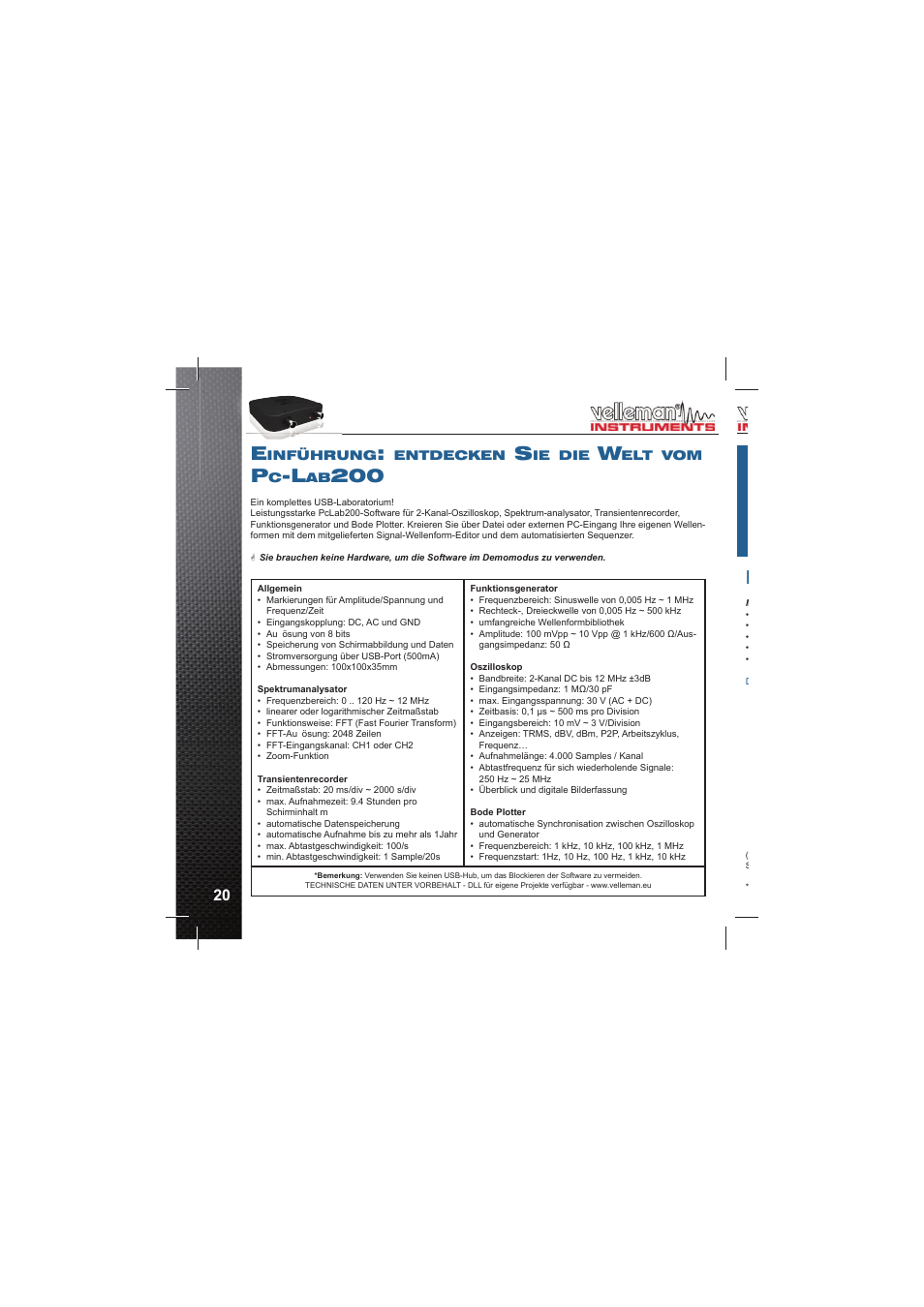 Velleman PCSU200 User Manual | Page 20 / 36