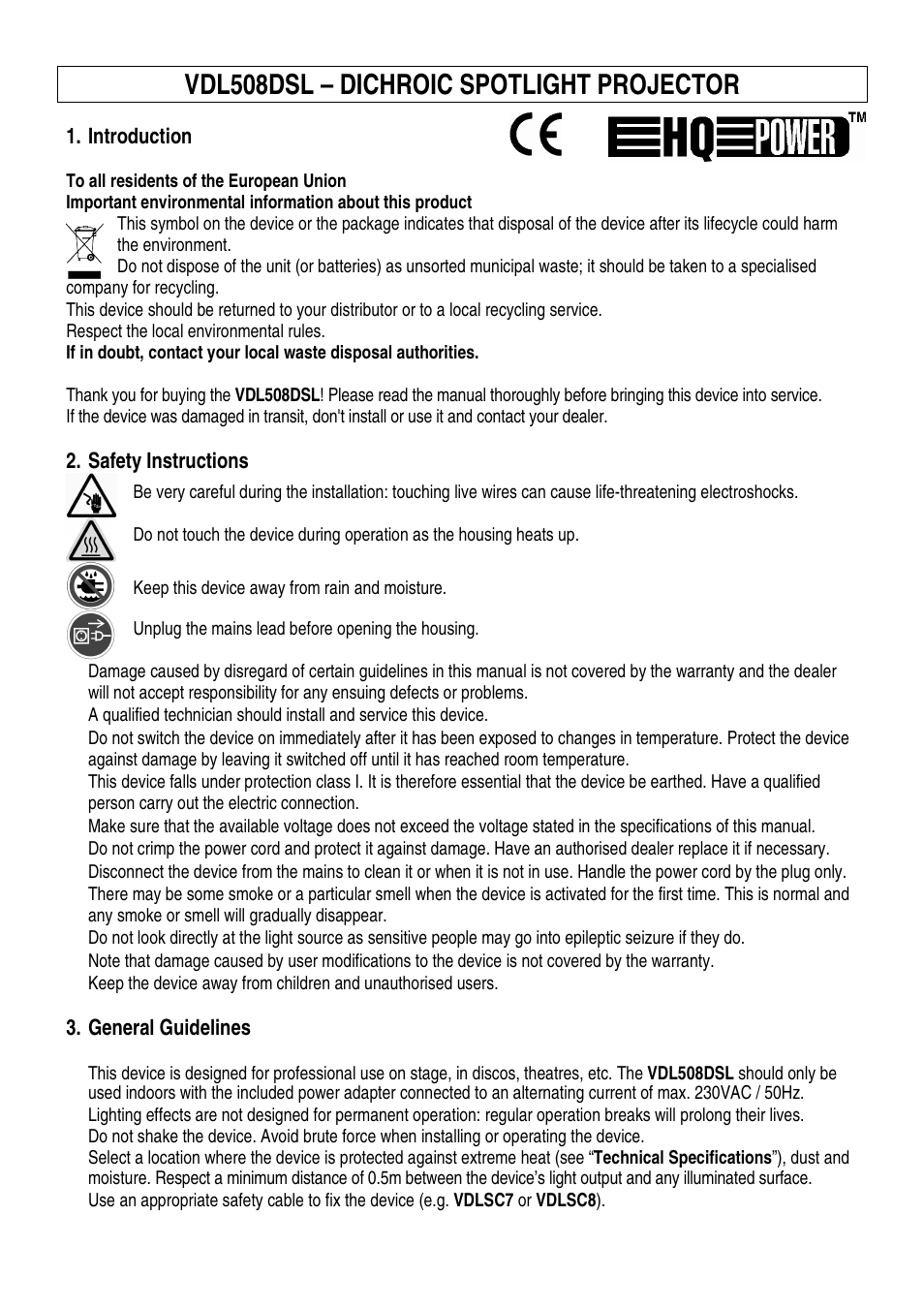 Velleman VDL508DSL User Manual | 14 pages