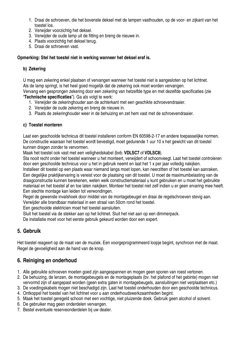 Velleman VDL508DSL User Manual | Page 5 / 14