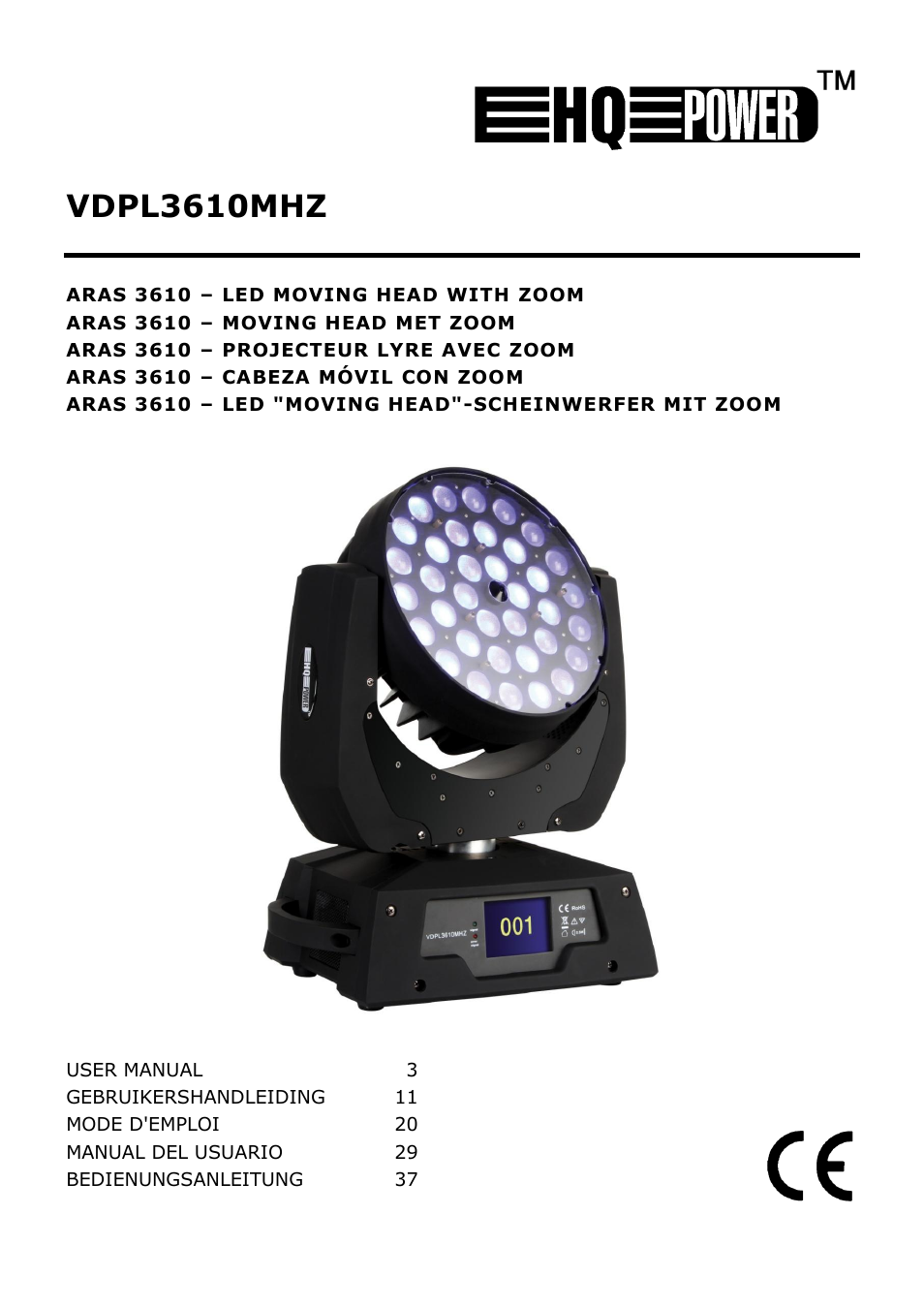 Velleman VDPL3610MHZ User Manual | 46 pages