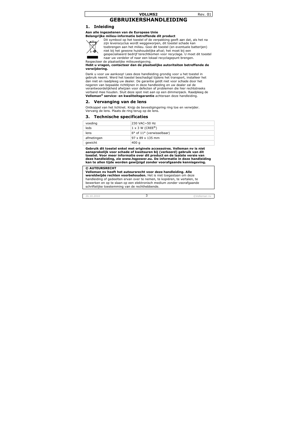 Gebru, Uikersha, Ndleidin | Velleman VDLLMS2 User Manual | Page 3 / 10