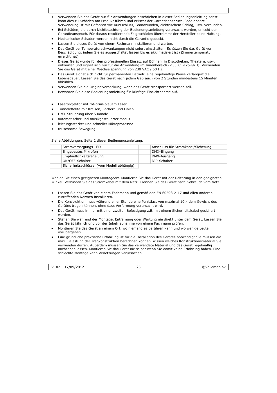 Velleman VDP5001RGBLD5 User Manual | Page 25 / 30