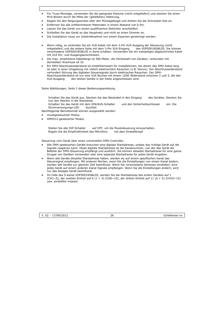 Velleman VDP5001RGBLD5 User Manual | Page 26 / 30