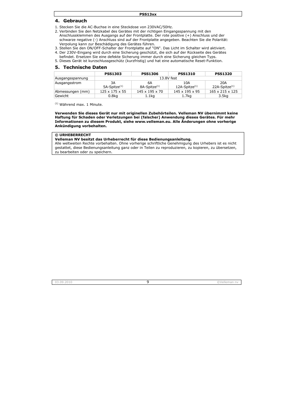Velleman PSS1320 User Manual | Page 9 / 11