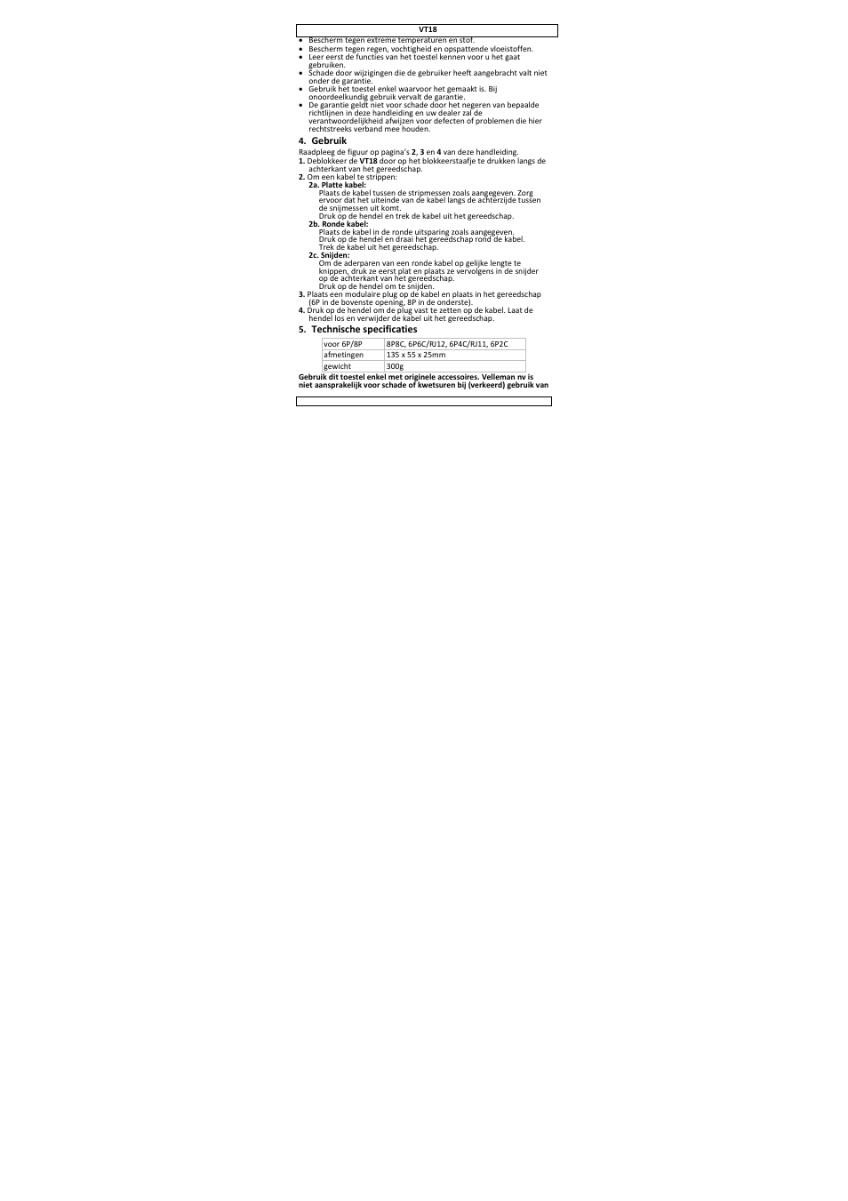 Velleman VT18 User Manual | Page 7 / 17