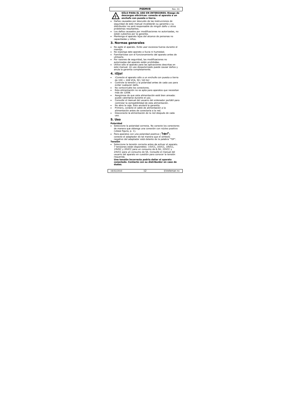 Velleman PSSMV8 User Manual | Page 12 / 20