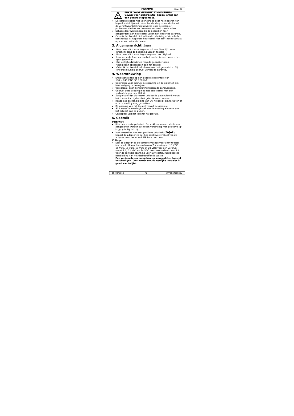 Velleman PSSMV8 User Manual | Page 6 / 20