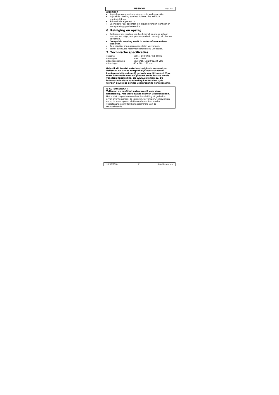 Velleman PSSMV8 User Manual | Page 7 / 20