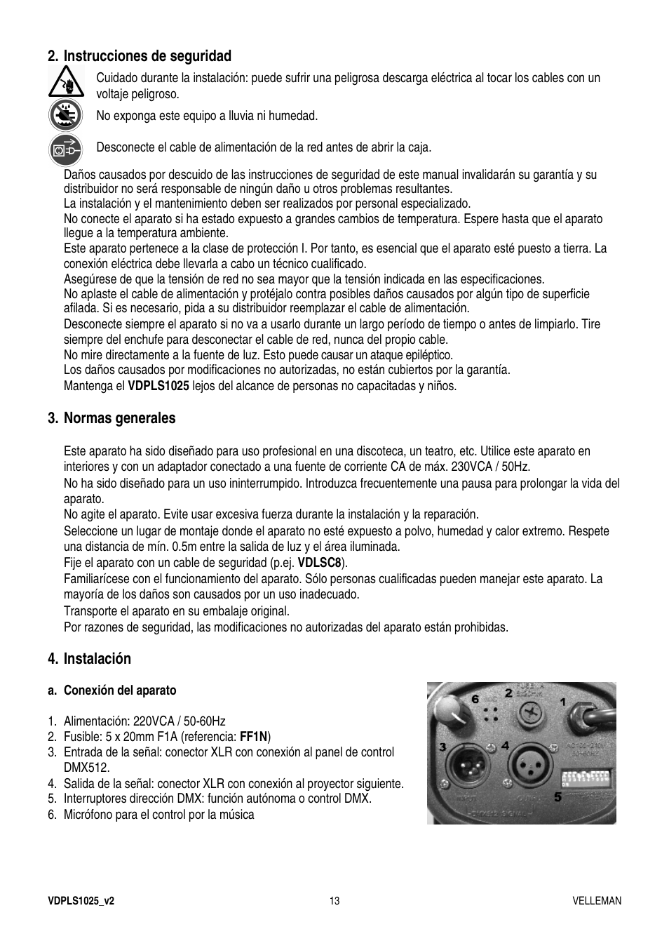 Velleman VDPLS1025 User Manual | Page 13 / 19