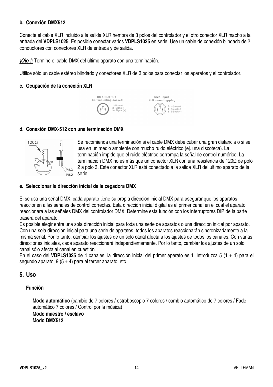 Velleman VDPLS1025 User Manual | Page 14 / 19