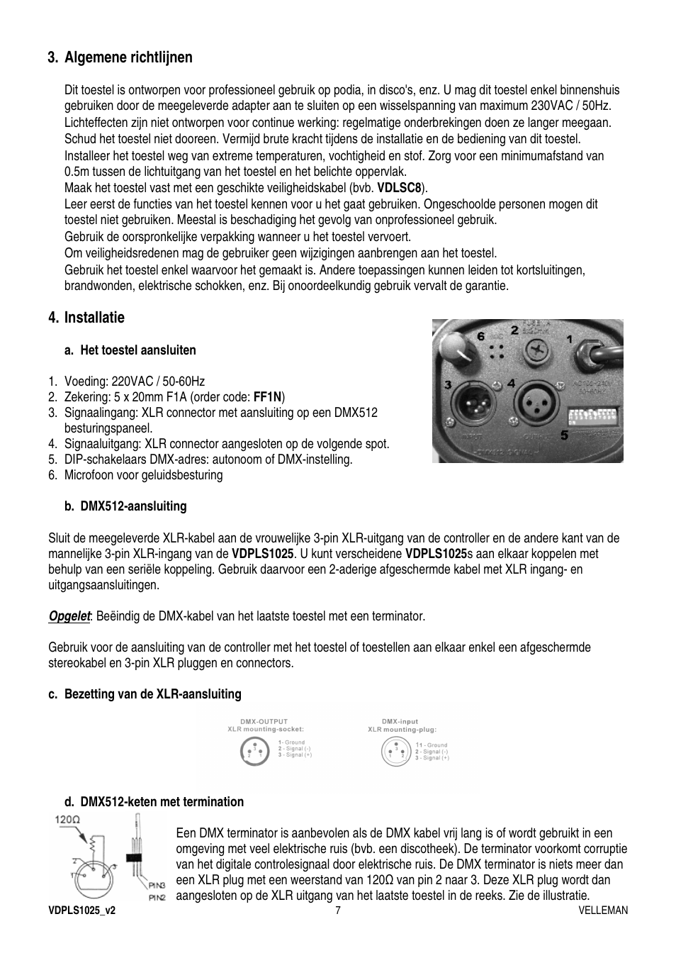 Velleman VDPLS1025 User Manual | Page 7 / 19