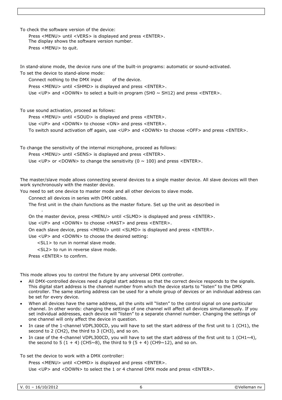 Velleman VDPL300CD User Manual | Page 6 / 35