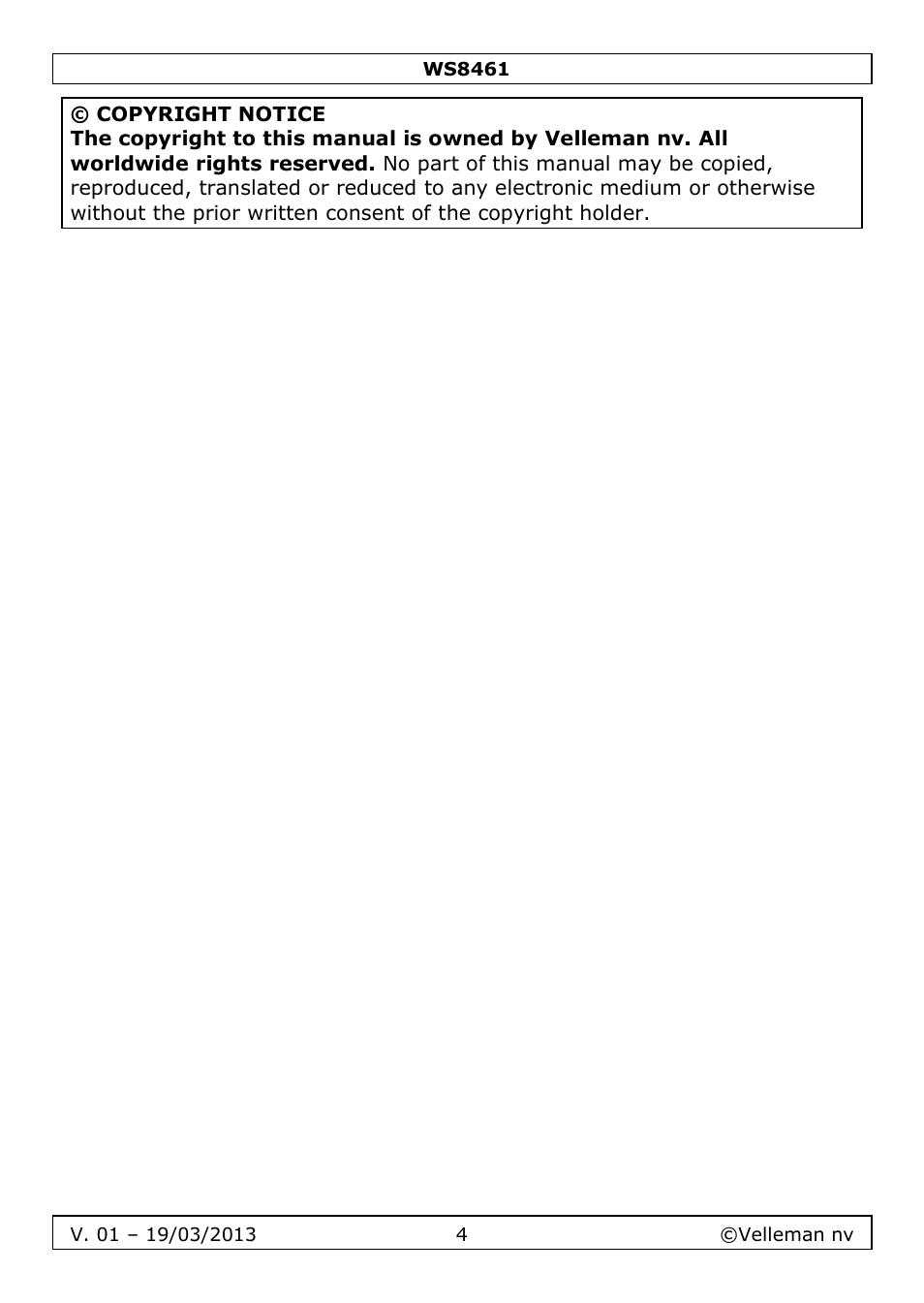 Velleman WS8461 User Manual | Page 4 / 26