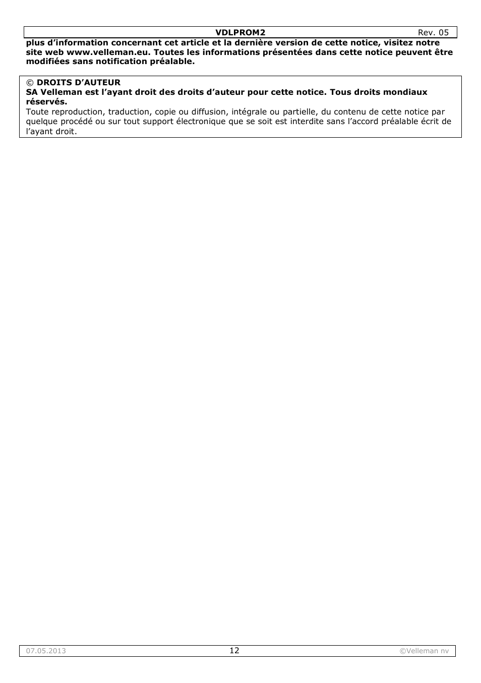 Velleman VDLPROM2 User Manual | Page 12 / 26