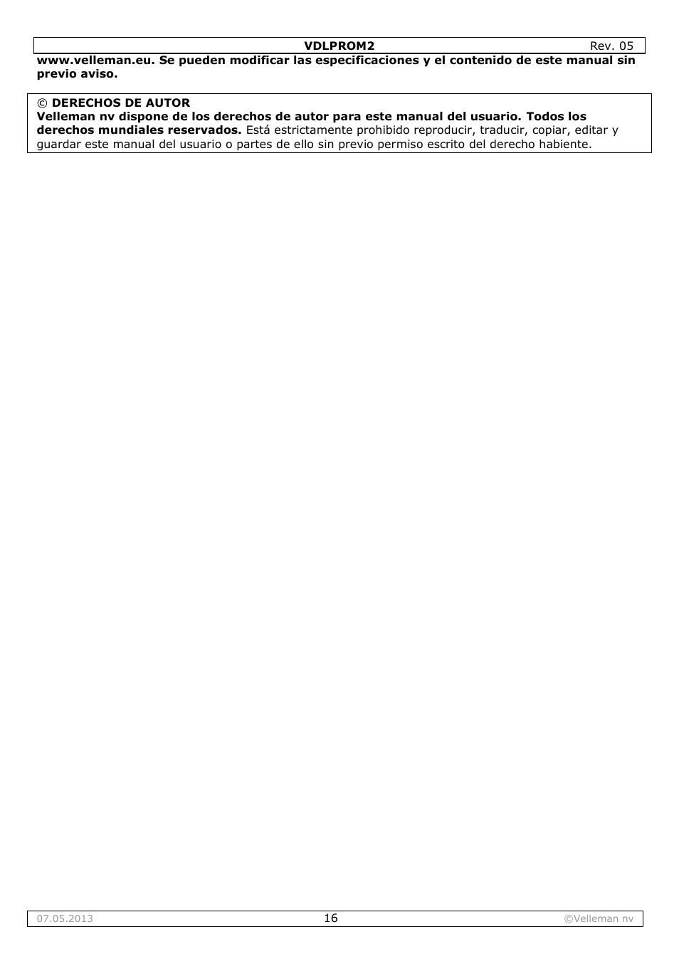 Velleman VDLPROM2 User Manual | Page 16 / 26