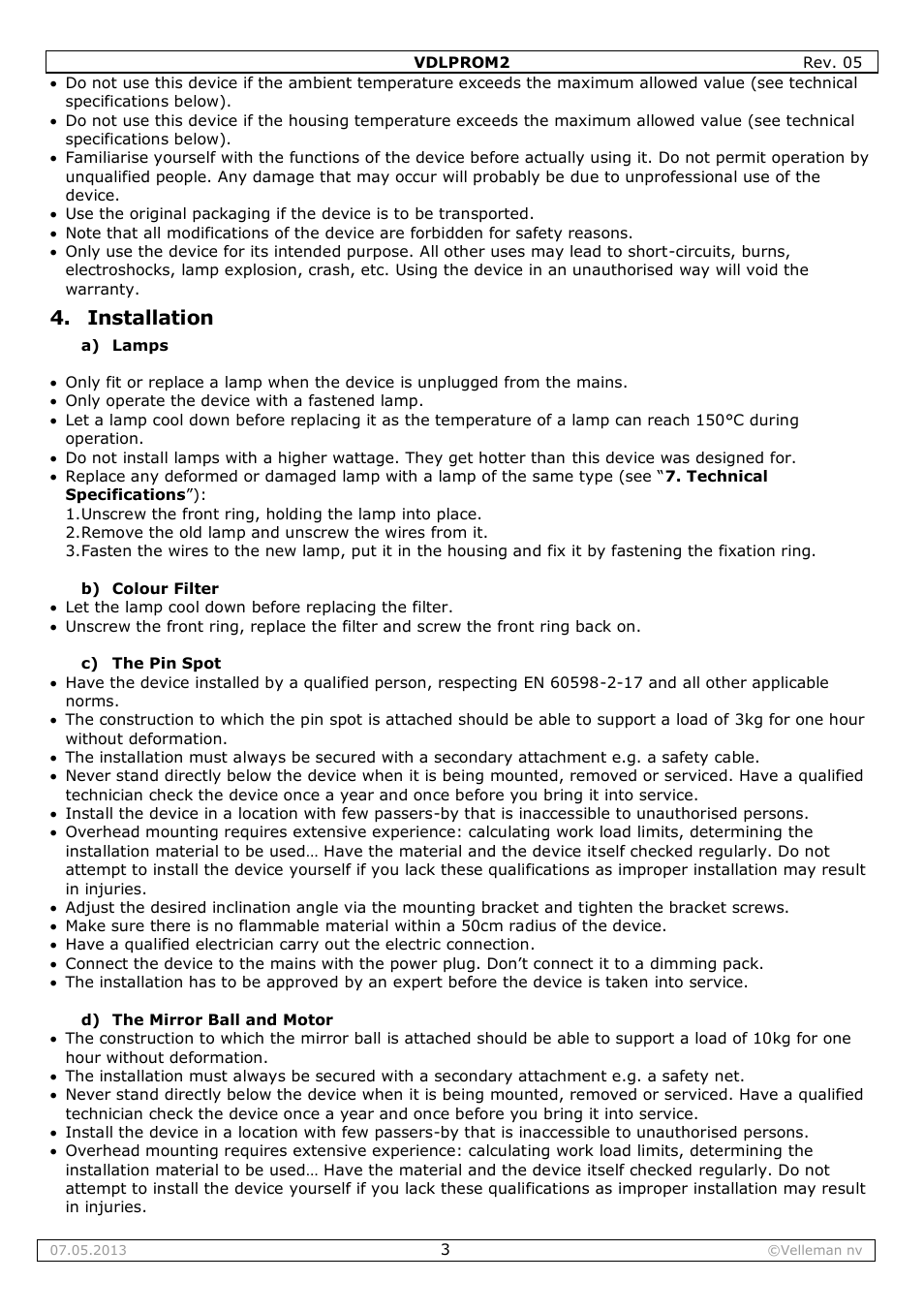 Installation | Velleman VDLPROM2 User Manual | Page 3 / 26