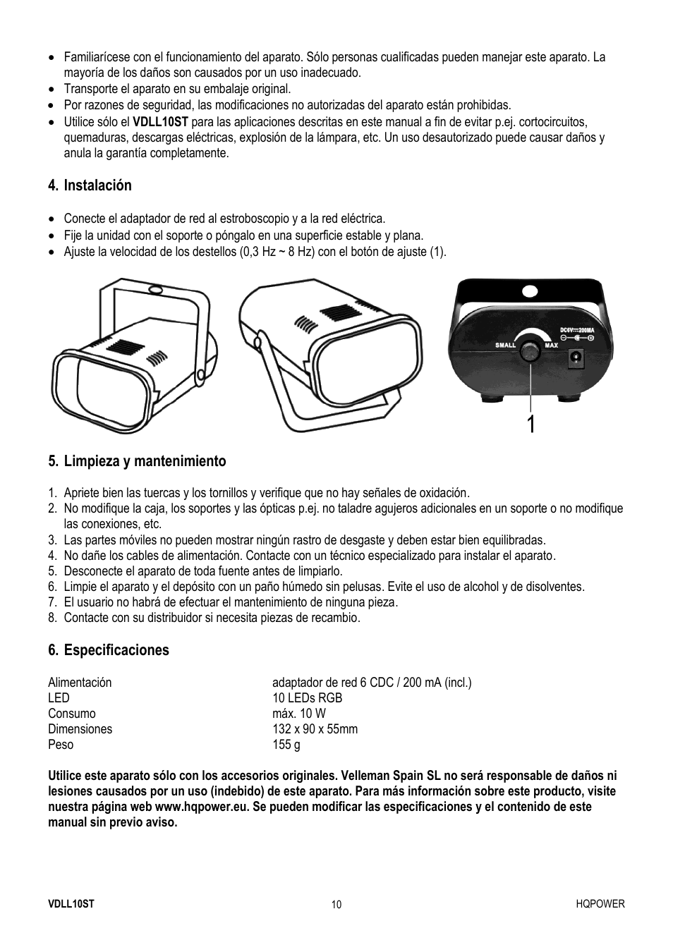 Velleman VDLL10ST User Manual | Page 10 / 14