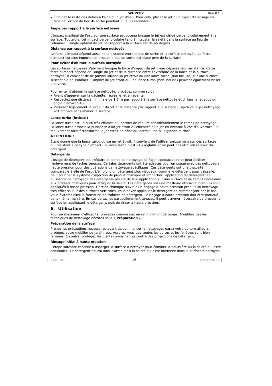 Velleman WHPC02 User Manual | Page 16 / 37