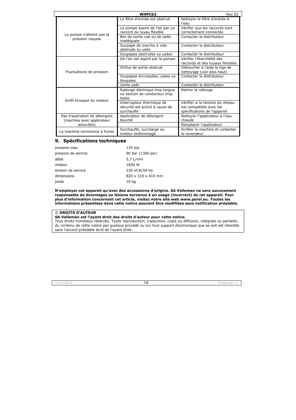 Velleman WHPC02 User Manual | Page 18 / 37