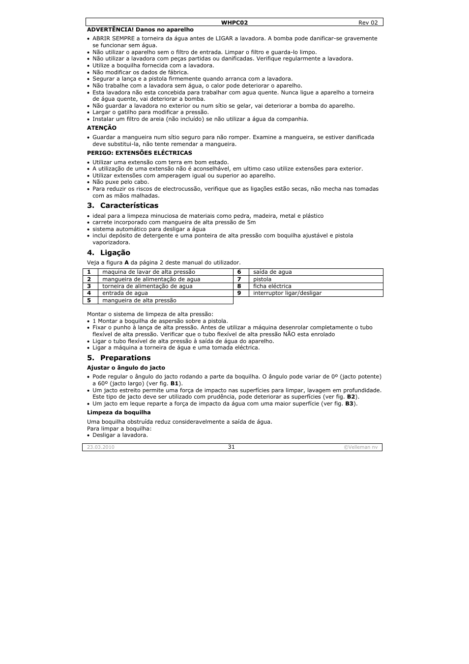 Velleman WHPC02 User Manual | Page 31 / 37