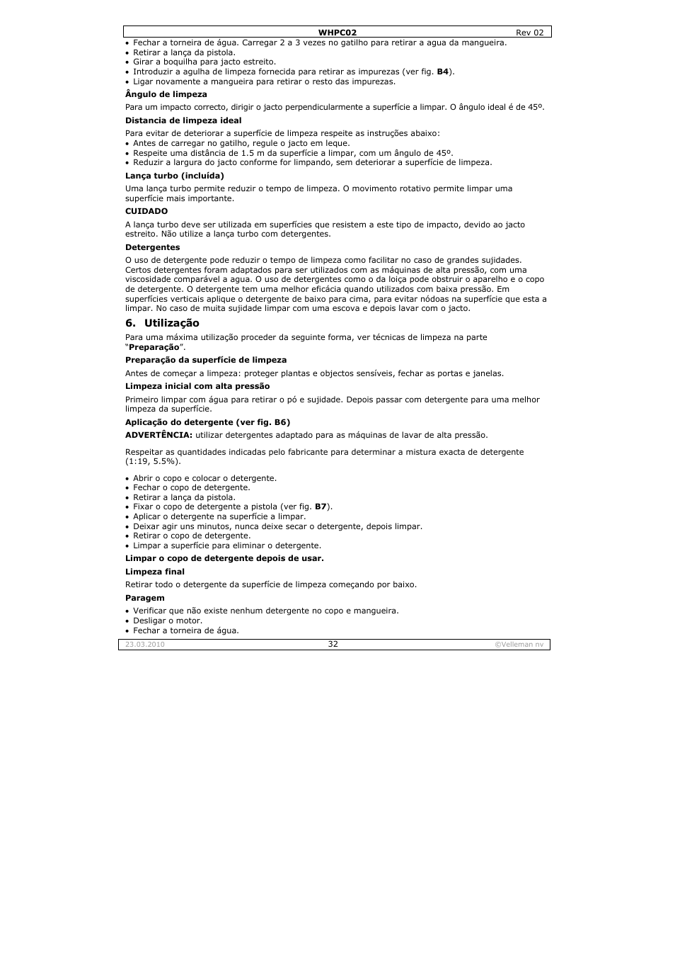Velleman WHPC02 User Manual | Page 32 / 37