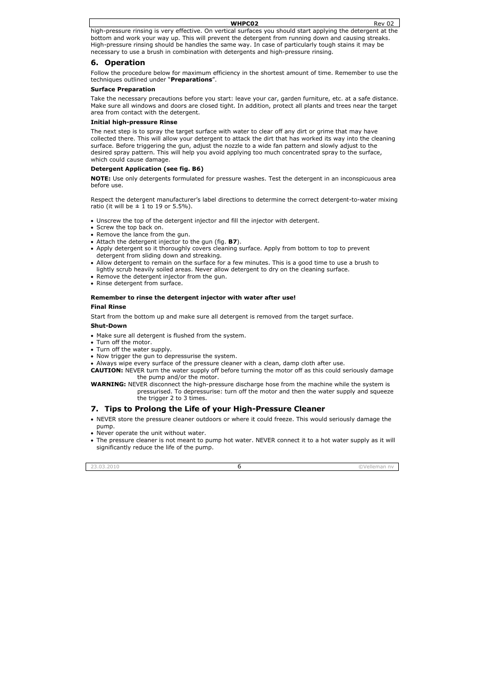 Velleman WHPC02 User Manual | Page 6 / 37