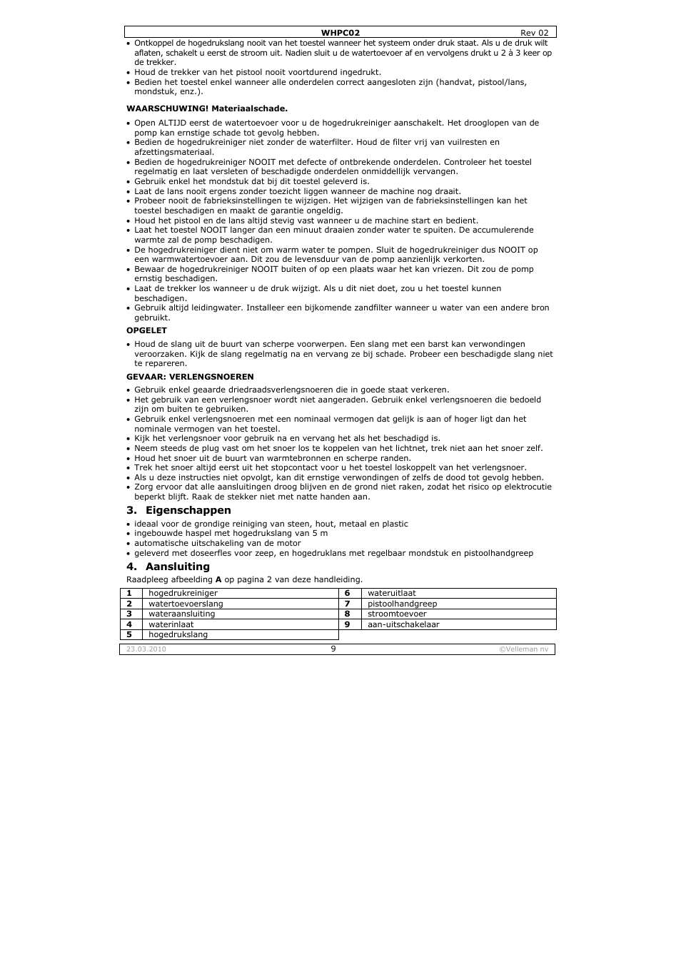 Velleman WHPC02 User Manual | Page 9 / 37