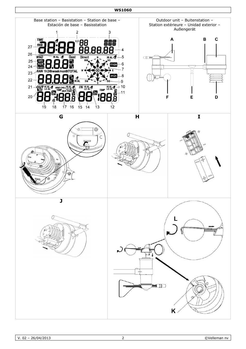 Velleman WS1060 User Manual | Page 2 / 77