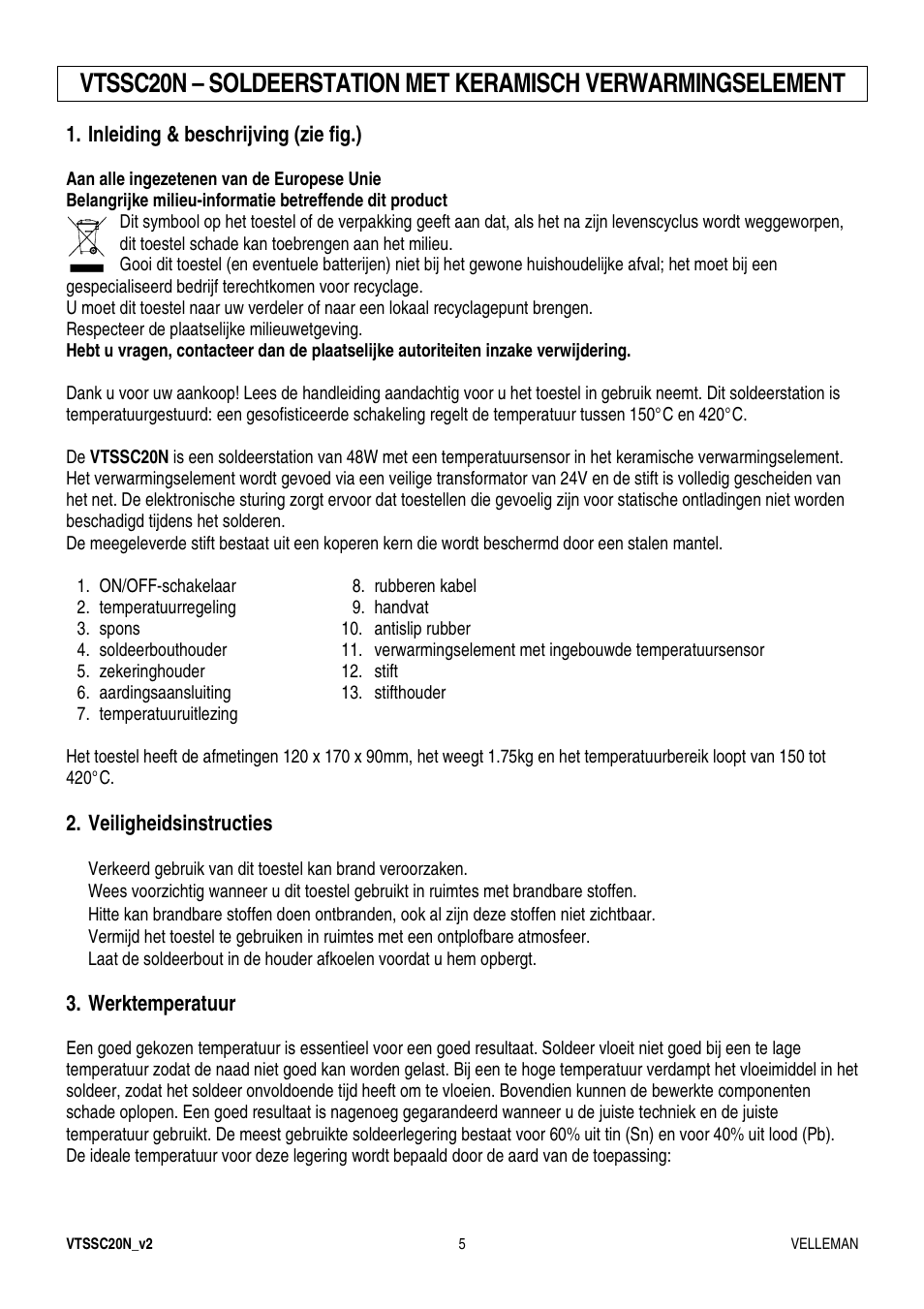 Velleman VTSSC20N User Manual | Page 5 / 11