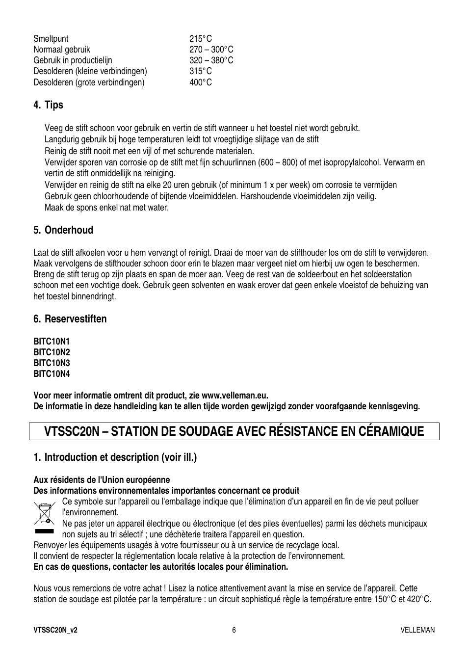 Velleman VTSSC20N User Manual | Page 6 / 11