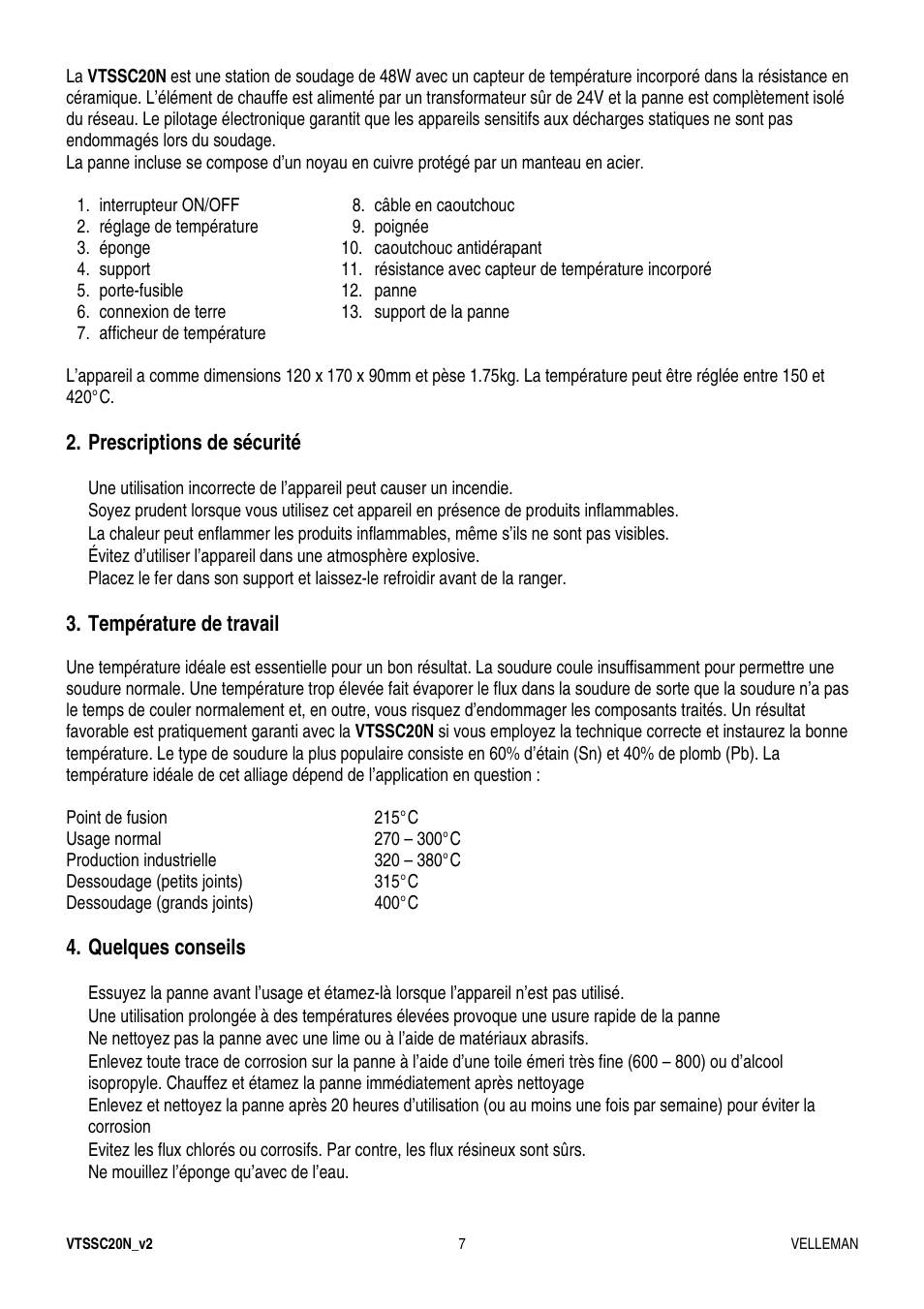 Velleman VTSSC20N User Manual | Page 7 / 11