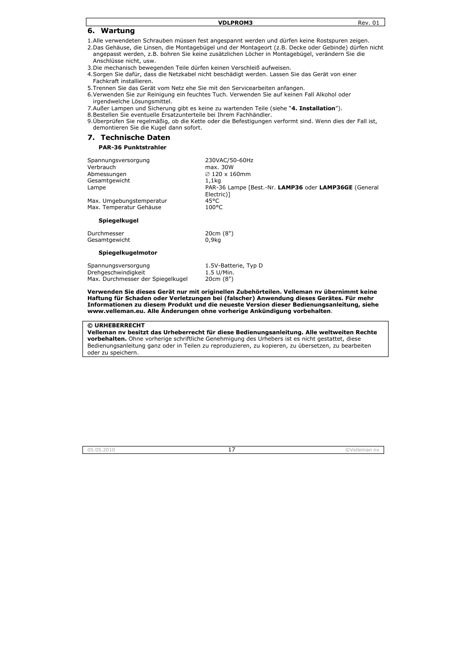 Velleman VDLPROM3 User Manual | Page 17 / 19