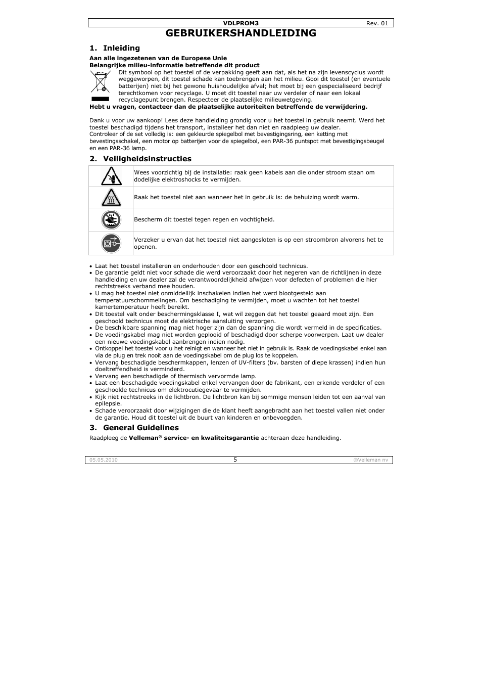 Gebru, Uikersha, Andleid | Ding | Velleman VDLPROM3 User Manual | Page 5 / 19