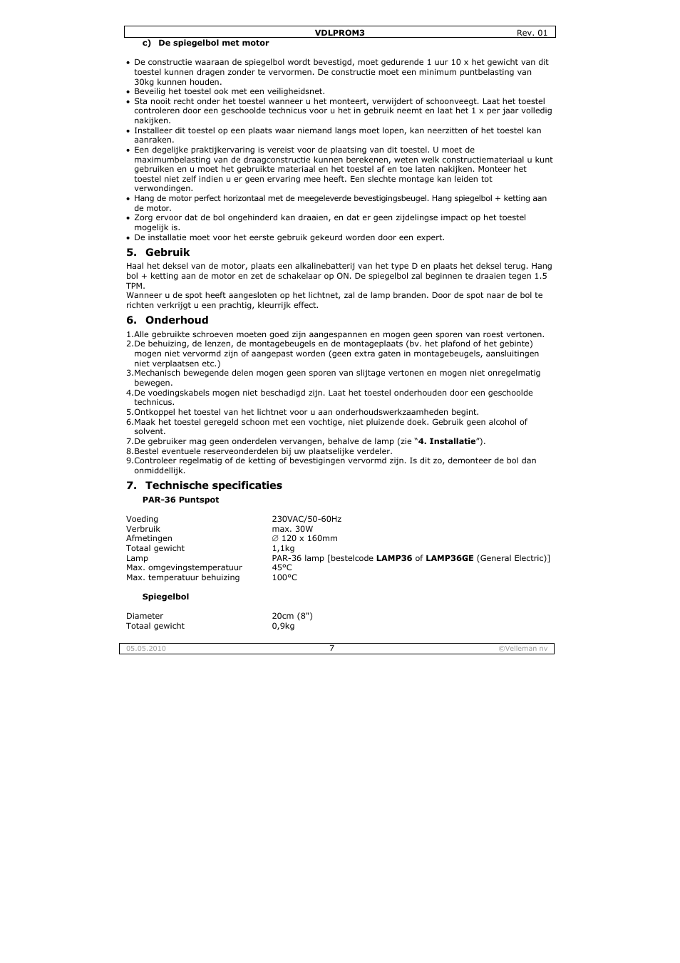 Velleman VDLPROM3 User Manual | Page 7 / 19