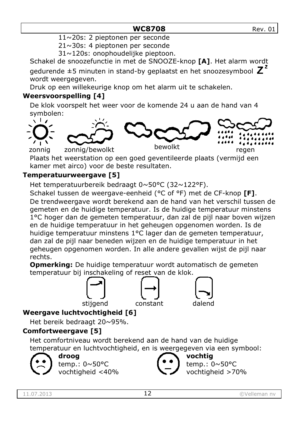 Velleman WC8708 User Manual | Page 12 / 42