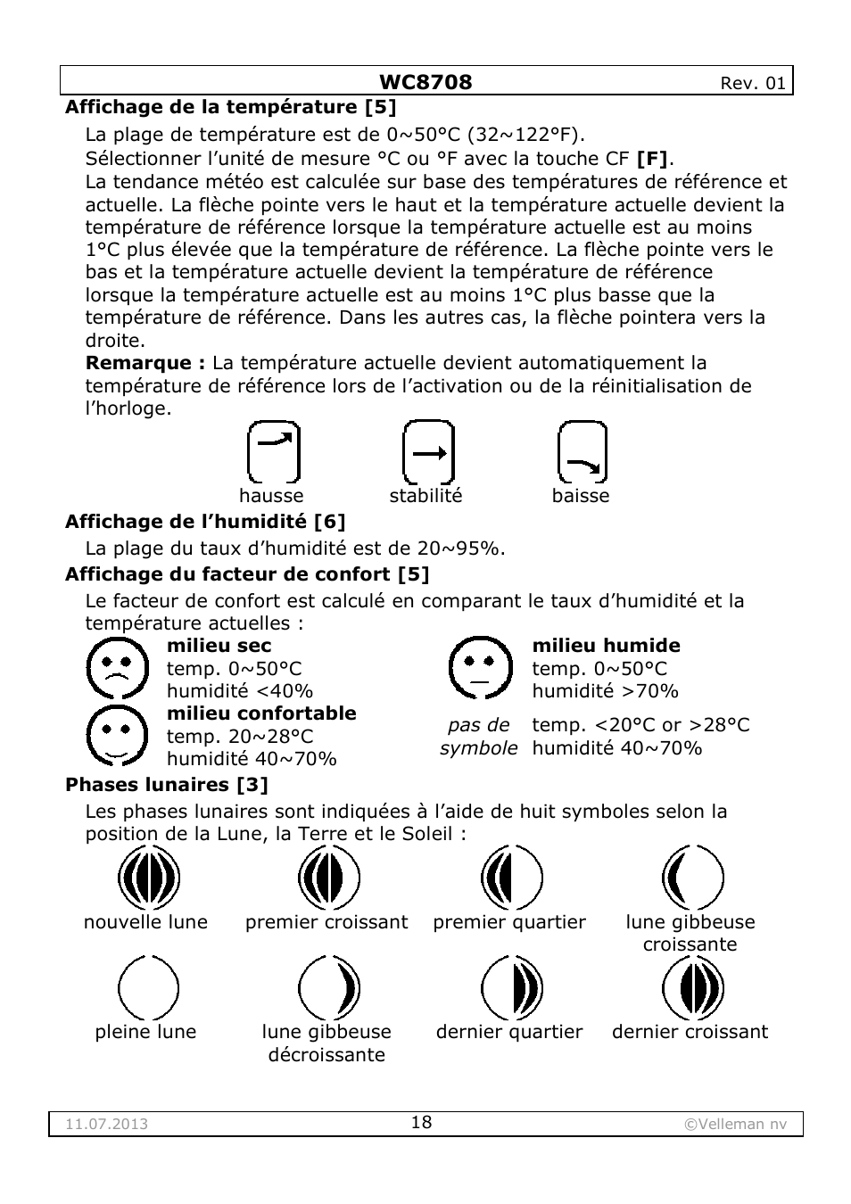Velleman WC8708 User Manual | Page 18 / 42