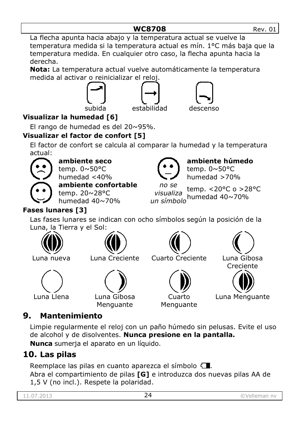 Velleman WC8708 User Manual | Page 24 / 42