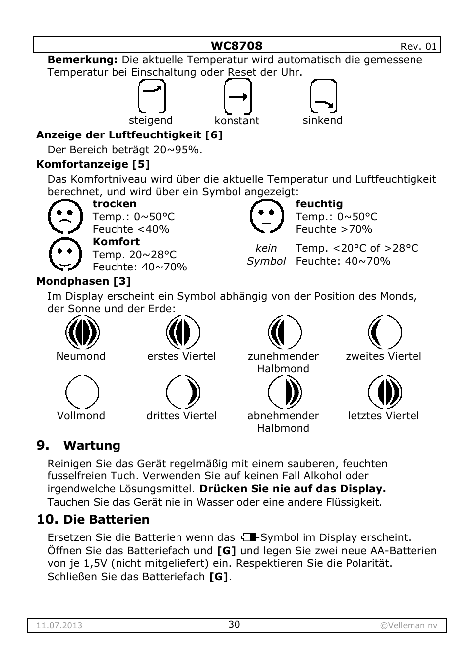 Velleman WC8708 User Manual | Page 30 / 42